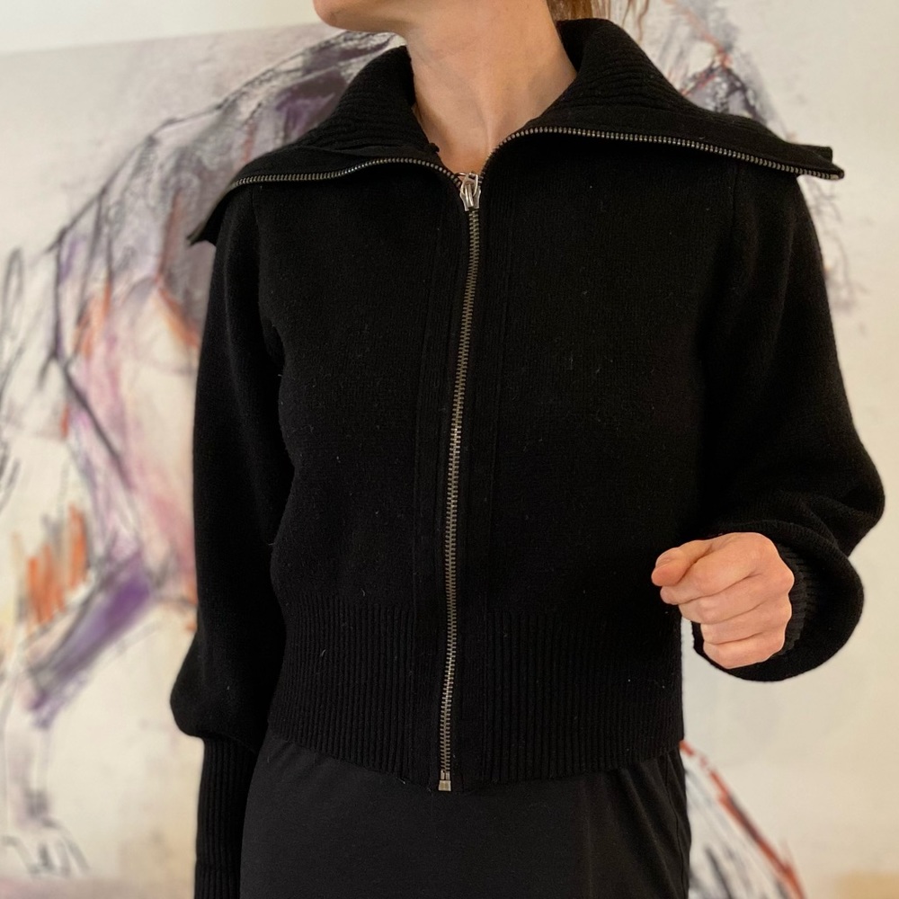 ZARA Black cardigan with zipper size small